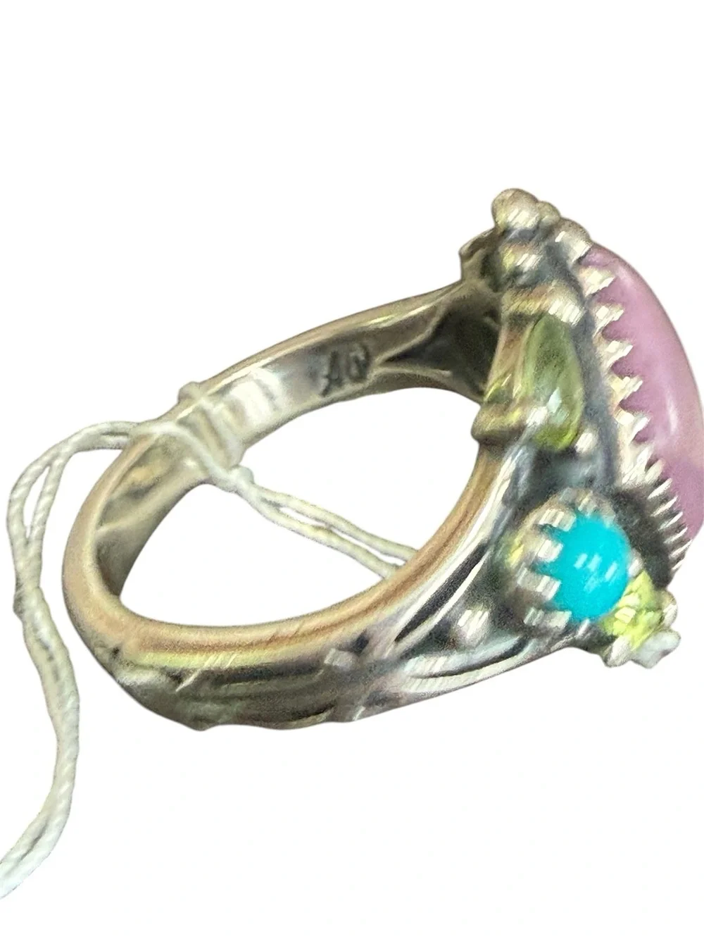 Carolyn Pollack Sterling Silver 925 Southwestern Style Ring Size 10 - Picture 5 of 6